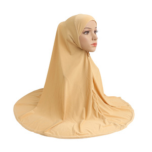 Bufandas étnicas, placa de luz de Color puro, sombrero árabe, accesorios para Hijab, <span class=keywords><strong>gorras</strong></span> Hijab de Malasia - Product Image 1