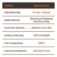 Couteau à air en alliage d'aluminium pour machine de revêtement textile, séchage de fil et de tissu, et pièces de machines de pulvérisation et de revêtement