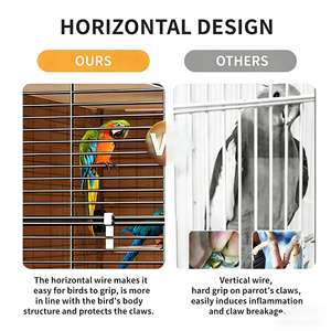 मुक्त असेंबली पक्षी विला तोता माना ज़ेबरा फिच विशेष बड़े अंतरिक्ष सजावटी पिंजरे एंटी-स्प्लेश भोजन बर्डकेज - Product Image 4