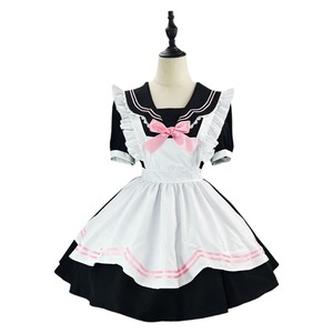 Japanese JK Sailor Maid Costume Black Polyester Fresh Sweet Style Cosplay Outfit Winter 2023 - Product Image 4