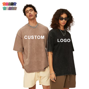 T-shirt personnalisé de haute qualité avec logo, 230 GSM, 100 % coton tricoté, pour homme, style vintage délavé, anti-rétrécissement, impression numérique - Product Image 1