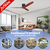 Ventilateur de plafond 1stshine à pales en bois massif, télécommande, économe en énergie, innovant, durable, décoration intérieure, excellent vendeur