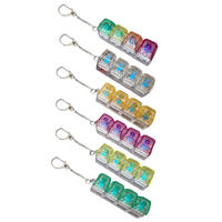 Porte-clés testeur d'axe de clavier mécanique à 4 touches, clavier fidget anti-stress avec LED, outils de décompression, cadeaux pendentifs