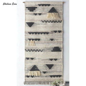 Tapisserie murale avec pompon, en coton et macramé, style bohème, nordique, Art fait à la main, pour la maison, nouvelle collection - Product Image 6