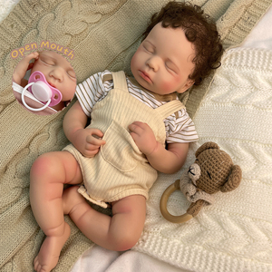 ตุ๊กตาซิลิโคนรีบอร์นแบบยืดหยุ่นทั้งตัว ขนาด 20 นิ้ว รุ่น Loulou สามารถใช้จุกนมหลอกได้  ผิวสีและทรงผมเสมือนจริง  สร้างตามหลักกายวิภาค - Product Image 1