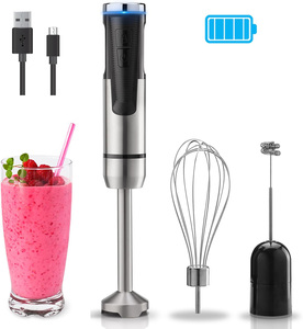 Frullatore <span class=keywords><strong>a</strong></span> Immersione Senza Fili 3 in 1 <span class=keywords><strong>a</strong></span> 8 Velocità con Frusta e <span class=keywords><strong>Montalatte</strong></span> per Zuppe e Frullati - Product Image 2