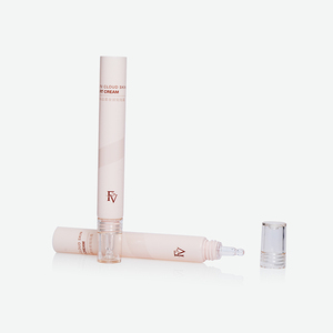 Tube souple rose nude en PE avec logo minimaliste imprimé et embout applicateur compte-gouttes transparent pour primer et crème pour la peau - Product Image 3