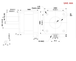 Bringsmart SR42BYGH34 <span class=keywords><strong>NEMA</strong></span> <span class=keywords><strong>17</strong></span> 5มม. เพลากลมไมโครสองเฟสไฮบริด24โวลต์เกียร์สเต็ปเปอร์มอเตอร์<span class=keywords><strong>17</strong></span>สายเคเบิล60ซม. สำหรับเครื่องพิมพ์3D - Product Image 2
