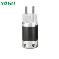 YOGU YOGU Prise d'alimentation HiFi standard européenne en fibre de carbone avec broches plaquées rhodium, connecteur audiophile pour câble d'alimentation stéréo