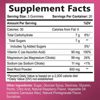 OEM Marque privée Supplément à mâcher pour racine de betterave au magnésium Gommes pour racine de betterave Soutien immunitaire à la vitamine C, magnésium et sodium