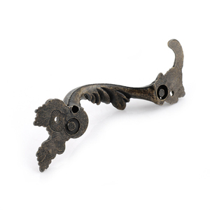 Maniglie di mobili antichi foglie <span class=keywords><strong>a</strong></span> strisce intagliate maniglie del cassetto porta scatola per gioielli armadietto bronzo tira armadio legno - Product Image 3