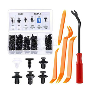 HE26 100Pcs Universal Automotive Nylon <b>Clips</b> Set With Tools For Car Repair - Product Image 1