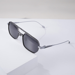 Classic Retro Titanium Sunglasses Men Women Double Bridge Pilot <b>Sun</b> Glasses Luxury Metal Frame Trendy <b>Shades</b> UV400 - Product Image 2