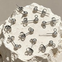 Perles en acier inoxydable 316L, aiguilles de soudure, tiges de boucles d'oreilles, petites clous d'oreilles, accessoires de bijoux faits à la main en or 18 carats pour boucles d'oreilles DIY