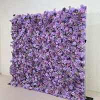 Mur de fleurs artificielles 3D 5D violettes sur mesure de qualité supérieure pour toile de fond de mariage, décoration florale pour vitrine de magasin et centre commercial, accessoires photo