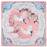 Tapis de Mahjong Américain de Luxe Moderne Carré Rose Cheval de l'Année, Taille Standard, Surface Silencieuse, Caoutchouc Bleu, Design Poker, 4 Joueurs