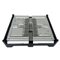 Conteneur de palette en plastique robuste et réutilisable pour fruits et fruits de mer, avec renfort en grille, boîte en plastique empilable