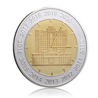 Pièces Personnalisées Bon Marché en Relief 3D, Pièces de Défi Double Zone en Laiton Métallique, Pièce Commémorative de 2 Euros, Cadeaux de Collection