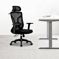Chaise de bureau ergonomique pivotante avec dossier haut, accoudoirs réglables, en maille respirante, style moderne et minimaliste pour la maison et le bureau