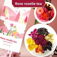 Kotak Hadiah Teh Herbal Bunga Mawar Rosella Peony Krisan Kulit Jeruk Nipis Teh Kesehatan Grosir OEM Label Pribadi