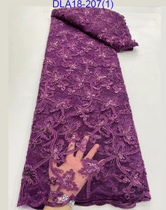 Tissu de broderie en dentelle pour femmes, style africain français, corde incurvée, sequins, matériel pour vêtements, prix d'usine - Product Image 2