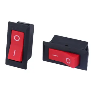 KCD2-001R Rocker Switch 6A 250V black base red cover 2 pin with rocker switch 0 - with light