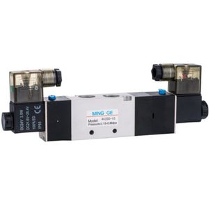 4v330-10 220V 110V 24V Luchtcontrole Solenoïde Directionele Klep 5/3 Weg Dubbele Spoel 220V /24V Pneumatische Magneetklep - Product Image 1