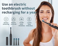 Brosse à dents électrique sonique Eisler T7, faible MOQ, 50 pièces, couleurs mélangées, IPX7, qualité alimentaire, CE, RoHS