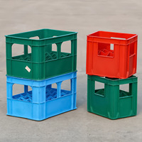 Caisse en plastique HDPE et PP pour le stockage de bouteilles de bière Conception de boîte solide empilable et résistante aux taches avec caisse durable de style maille