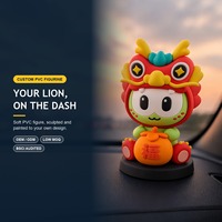 Figurines Tari Singa PVC Custom, Ornamen Dashboard Mobil, Hadiah Imlek, OEM ODM, Grosir Pabrik, MOQ Rendah, Teraudit BSCI