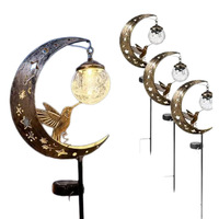 Lampe solaire LED étanche pour lune et nuit, carillon éolien extérieur, décoration de jardin solaire
