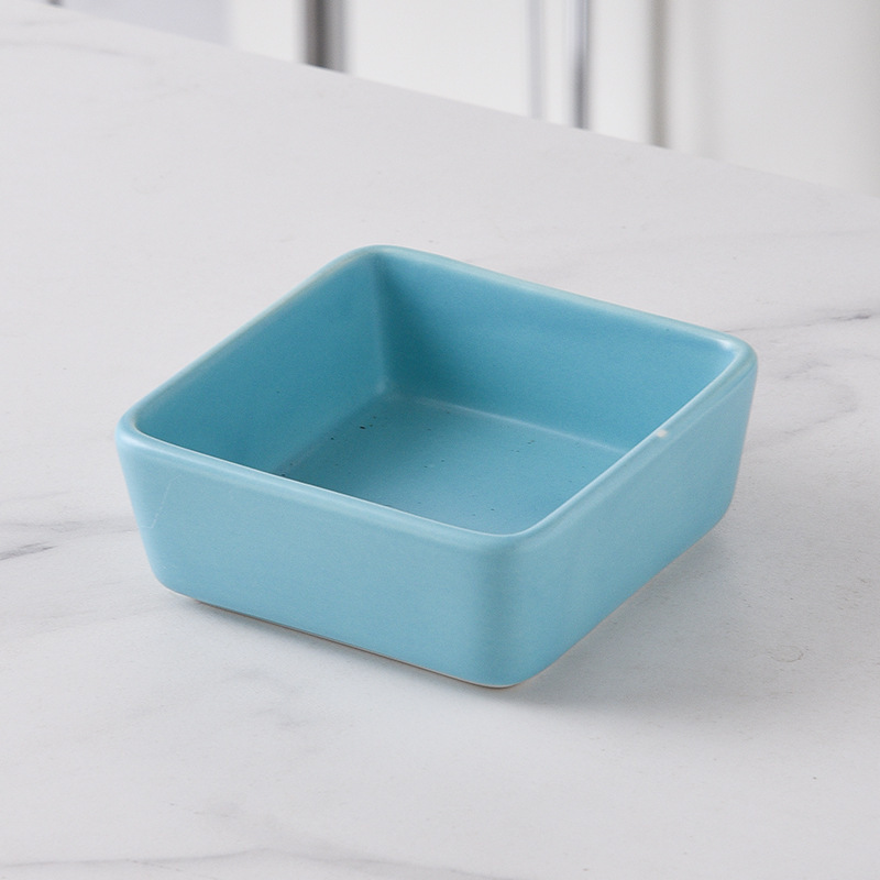 Small square plate, light blue
