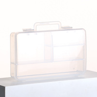 Boîte PS de luxe vide à fond épais, design transparent avec logo personnalisé pour poudre minérale, pot à poudre en gros