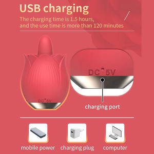 هزاز على شكل وردة مخصص للعق اللسان، تصنيع حسب الطلب، محفز البظر من السيليكون، علامة تجارية خاصة، لعبة جنسية للبالغين من الشركة المصنعة - Product Image 6