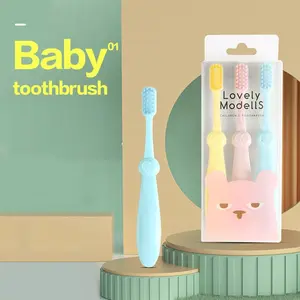 Sikat gigi Manual anak-anak Logo kustom Label pribadi sikat gigi bulu lembut