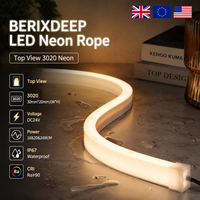 BERIXDEEP Top View 3020 Neon Rope 24V 16&20&24W/M Bande LED néon étanche IP67 en silicone pour éclairage intérieur
