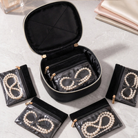 Étui de voyage pliable pour bijoux, petit rouleau à bijoux pour les voyages, bagues, colliers, boucles d'oreilles, bracelets, mini, souple avec miroir