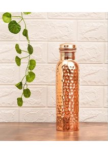 Bouteille en cuivre véritable martelé, fabriquée à 100 % en cuivre, capacité de 950 ml, idéale pour les magasins de produits santé - Product Image 5