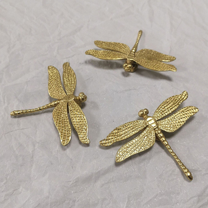 Modern Solid Brass Dragonfly Furniture Decoration Handle Cabinet <strong>Door</strong> Drawer Hotel Villa Pulls <strong>Knobs</strong> - Product Image 2