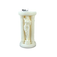 Bougie Sculptée Artisanale Luxe Déesse Grecque Colonne Romaine Cire de Soja Sculptée Artisanat d'Art Aromathérapie pour Décoration Maison Cadeau