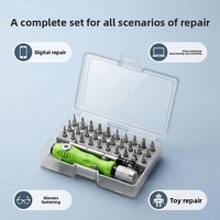 Jeu de tournevis manuel multifonctionnel 32-en-1 avec poignées en acier au chrome-vanadium et en plastique pour la réparation de téléphones et d'ordinateurs