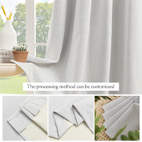 Rideaux occultants 100% personnalisés de luxe blancs, aspect lin texturé, thermiques, à œillets, pour salon, chambre à coucher, maison