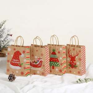 Sacs en papier de Noël ETpack avec motif Père Noël, sacs cadeaux pour bonbons, sacs de shopping avec poignée pour la décoration de Noël et du Nouvel An - Product Image 1
