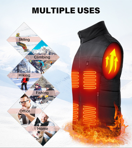 Stock Men's Winter Casual Heated <strong>Gilet</strong> 3-Stall Adjustable Temperature <strong>Lightweight</strong> USB Charging Warm Vest Turtleneck Waterproof - Product Image 6
