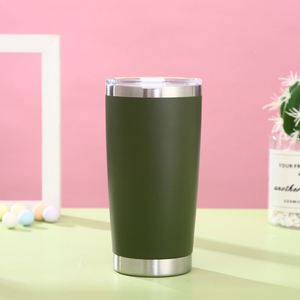 20oz Powder Coating Tumbler <b>Double</b> <b>Wall</b> Vacuum Insulated Stainless Steel Cup with Lid Straw Laser Engrave - Product Image 4