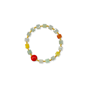 Pulsera de Jadeíta Natural Birmana Grado <span class=keywords><strong>A</strong></span>, Cuentas Cúbicas Multicolor, Pulsera de Jadeíta para Mujer, Uso Diario, Regalo (con Certificado NGTC) - Product Image 1
