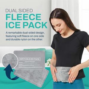 Compresse de glace réutilisable pour blessures - (10 "x 6") Compresse de glace souple avec 1 face en tissu de velours doux, lot de 2 compres de gel chaud et froid - Product Image 4