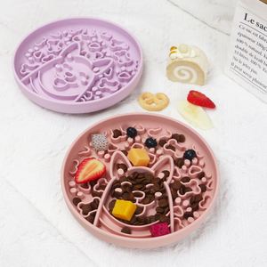 Vente en gros de chiots mignons sans déversement de nourriture bol en silicone pour animaux de compagnie bol de nourriture à alimentation lente chien - Product Image 2