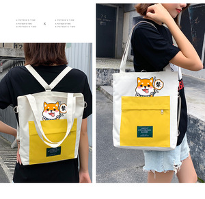 Impresso Meninas Ombro Bolsa Mochila Sacola De Compras Bolsa De Lona Com Zíper Cartoon Print Student Canvas <span class=keywords><strong>Bag</strong></span> - Product Image 3
