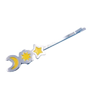 Barrette à cheveux en alliage de zinc, couleur nickel, motif lune et étoile, pour enfant, usage quotidien - Product Image 5